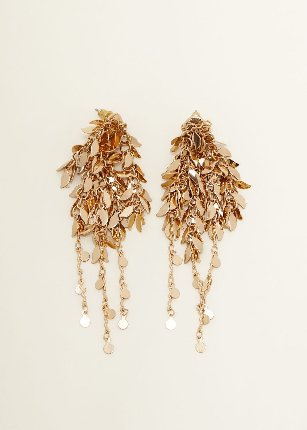 Cluster Leaf Drop Earring Gold
