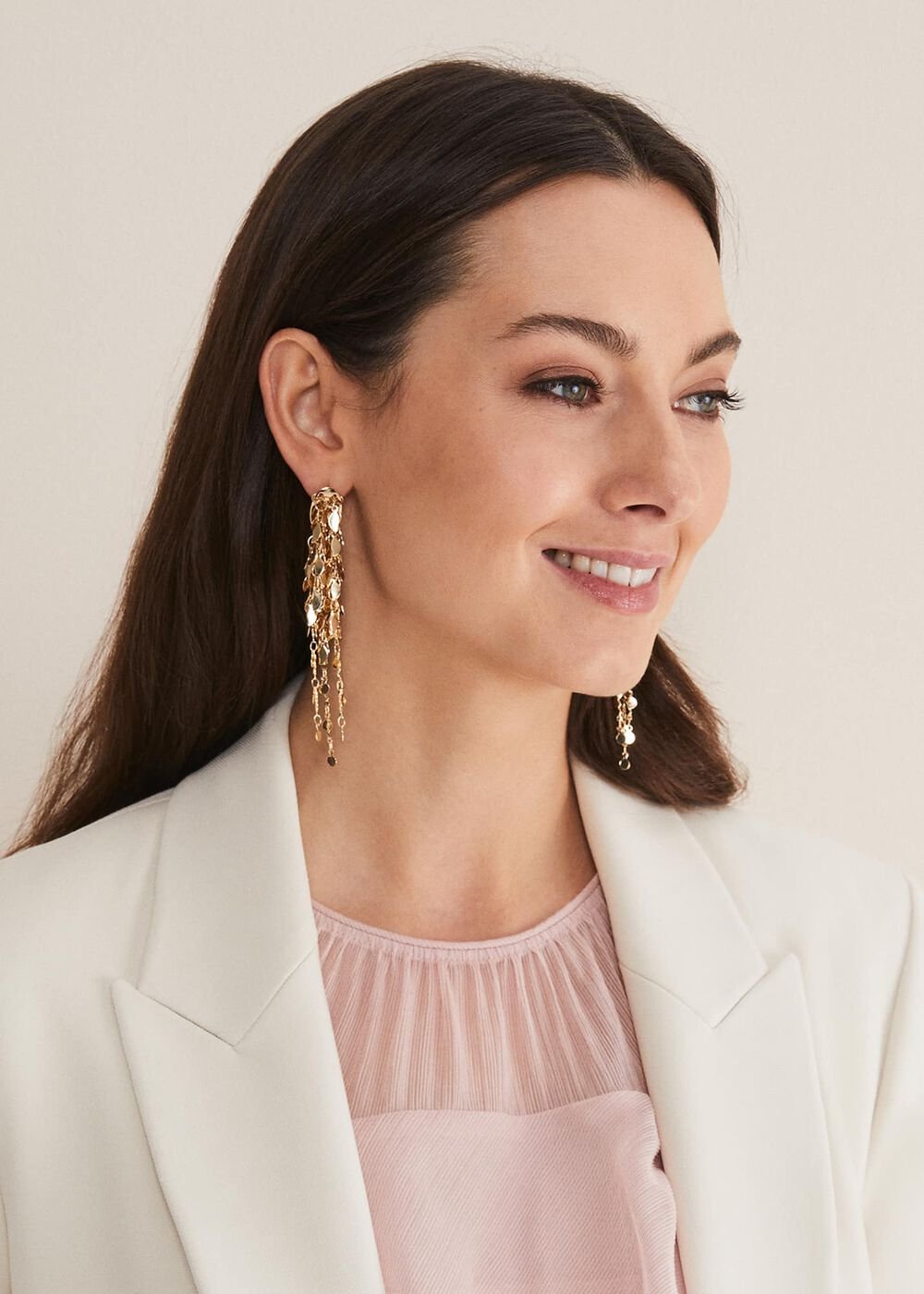 Cluster Leaf Drop Earring Gold