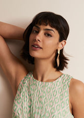 Woven Square Drop Earrings Putty