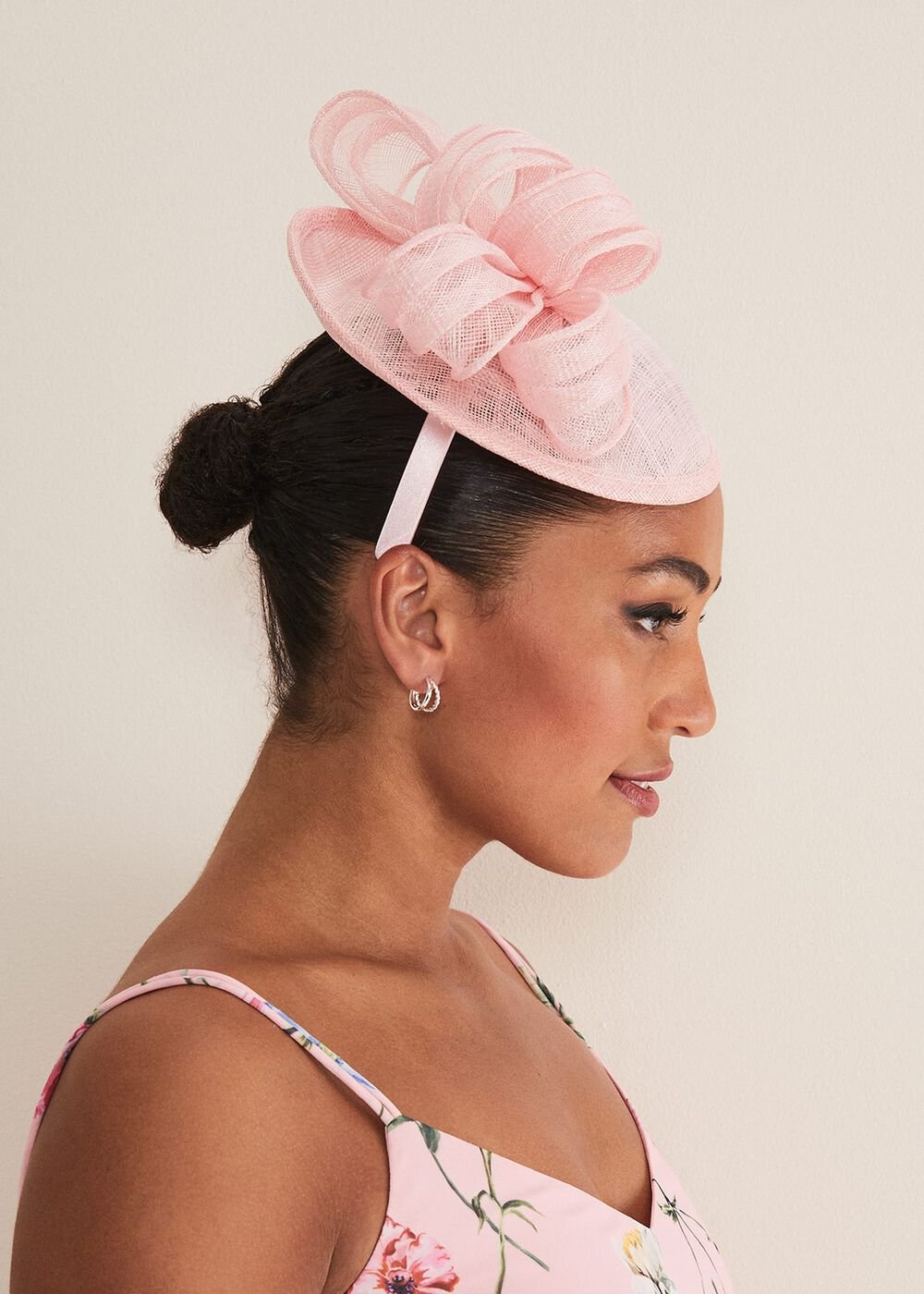 Pink Bow Fascinator Rose Pink