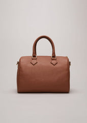 Brown Leather Bowling Bag Camel