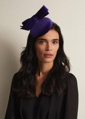 Velvet Bow Pillbox Fascinator Cobalt