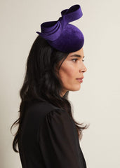 Velvet Bow Pillbox Fascinator Cobalt