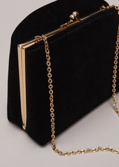 Black Velvet Clutch Bag Black