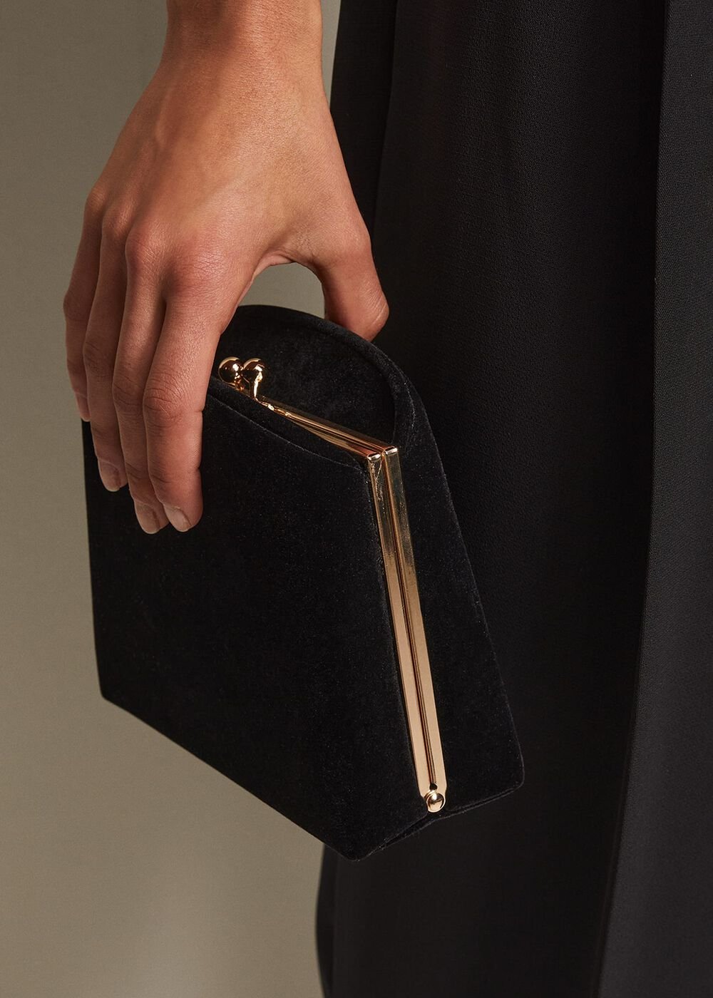 Black Velvet Clutch Bag Black
