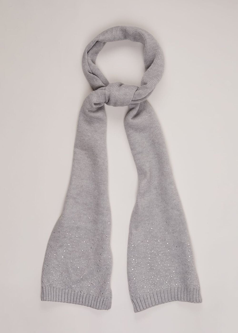 Grey Sparkly Scarf Pale Grey