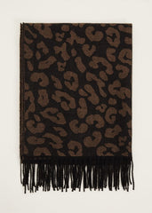 Leopard Scarf Black Multi