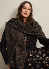 Leopard Scarf Black Multi