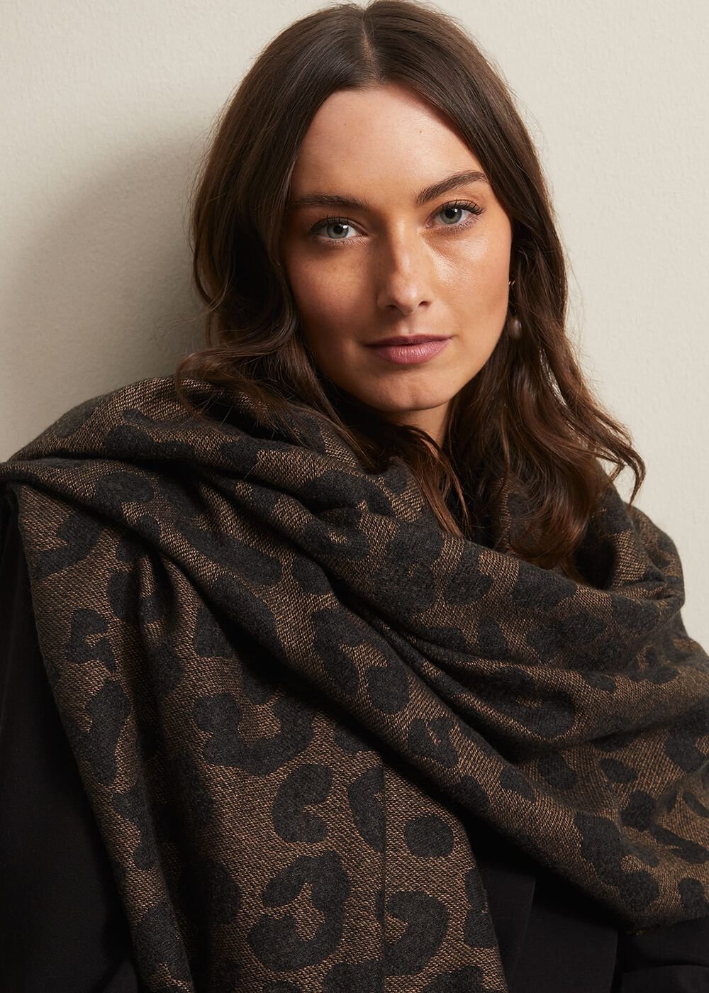 Leopard Scarf Black Multi