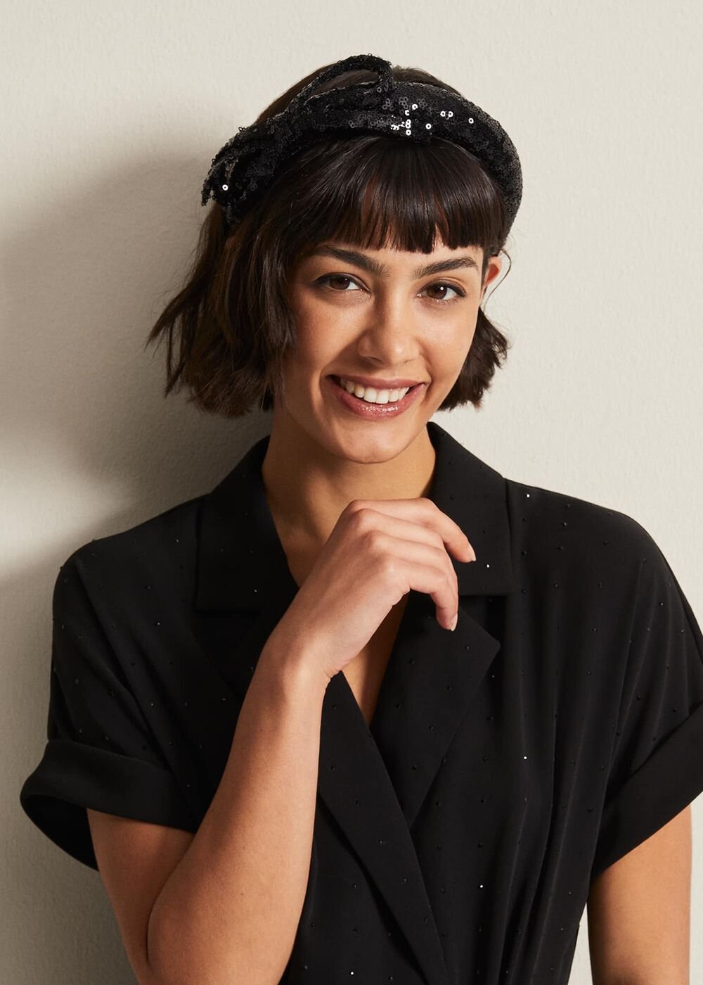 Black Sequin Headband Black