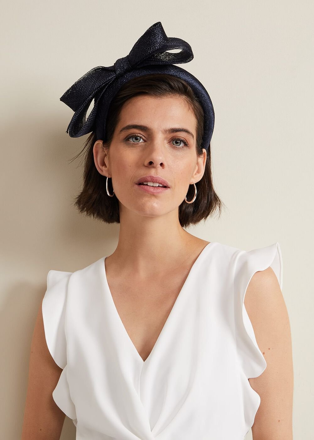 Navy Padded Headband with Bow Navy