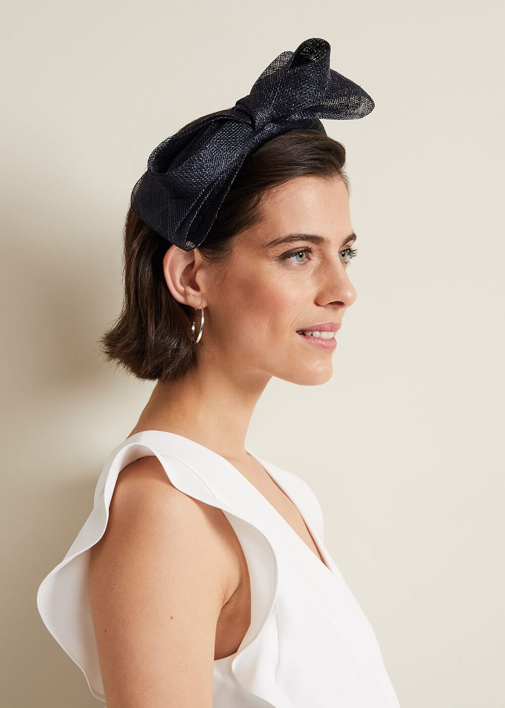 Navy Padded Headband with Bow Navy