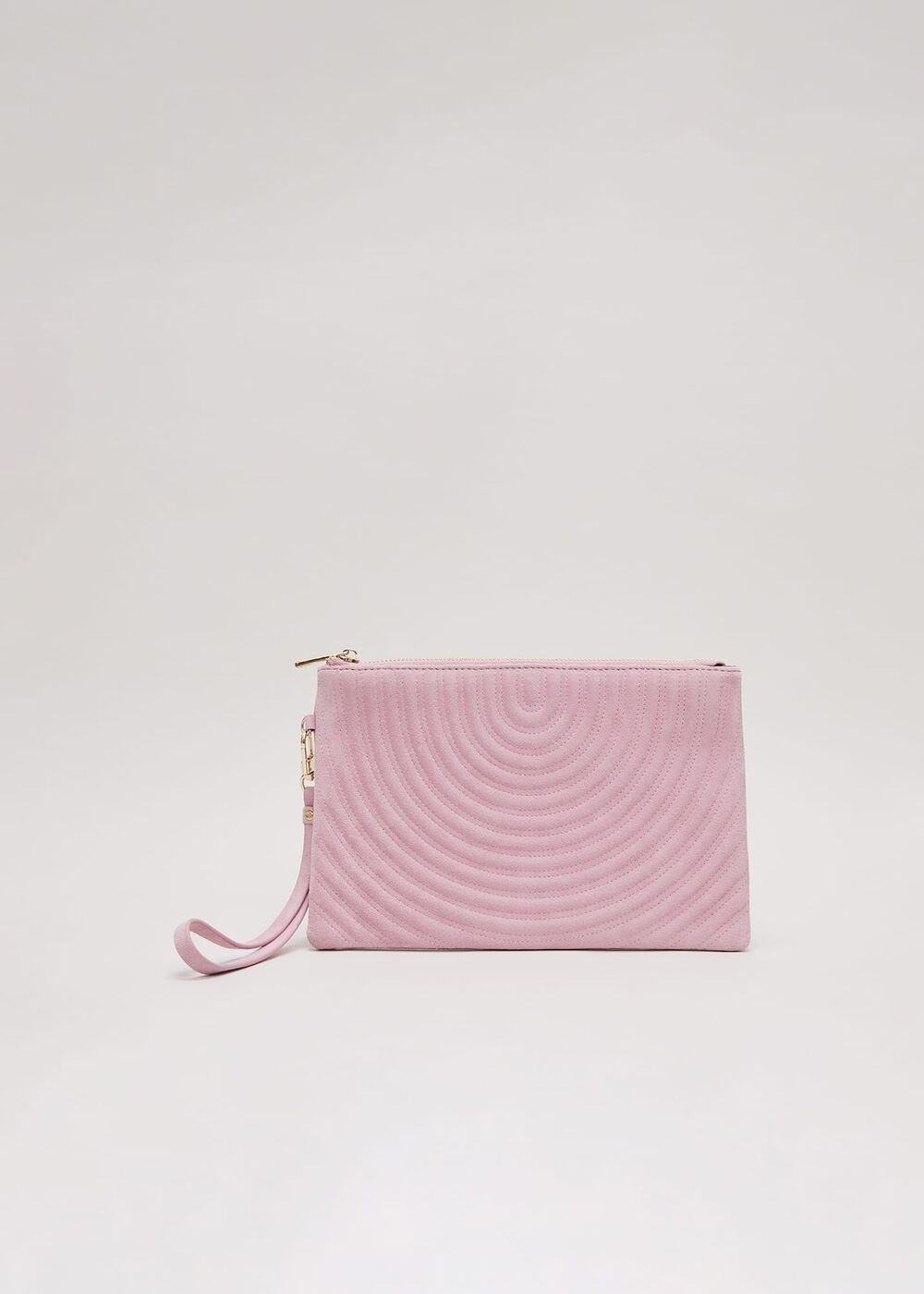 Stitch Detail Clutch Bag Pink