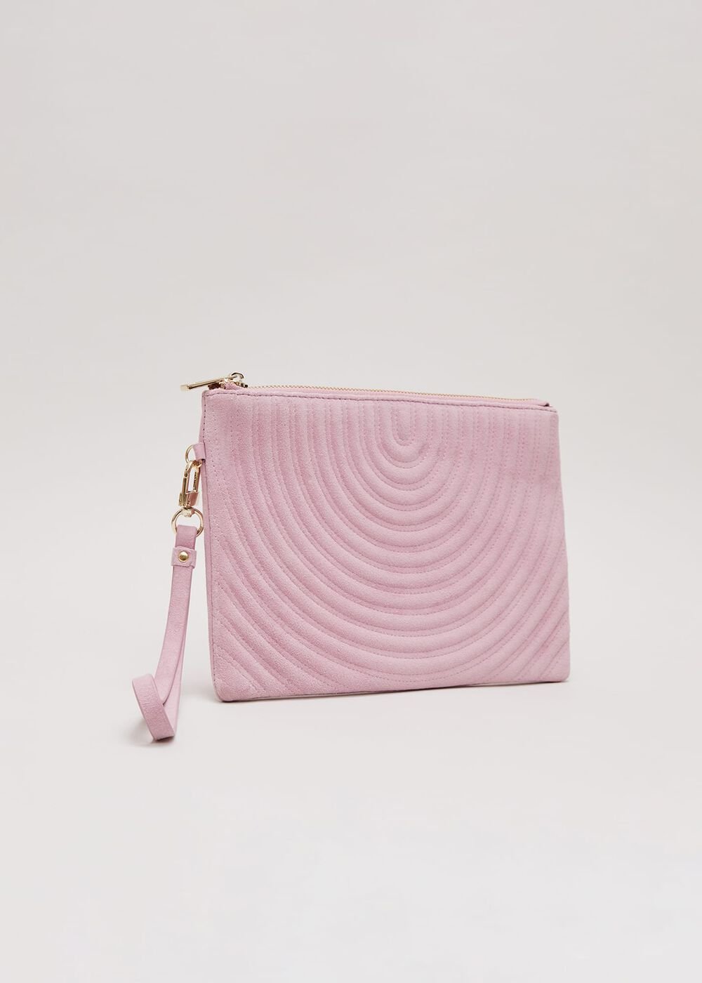 Stitch Detail Clutch Bag Pink
