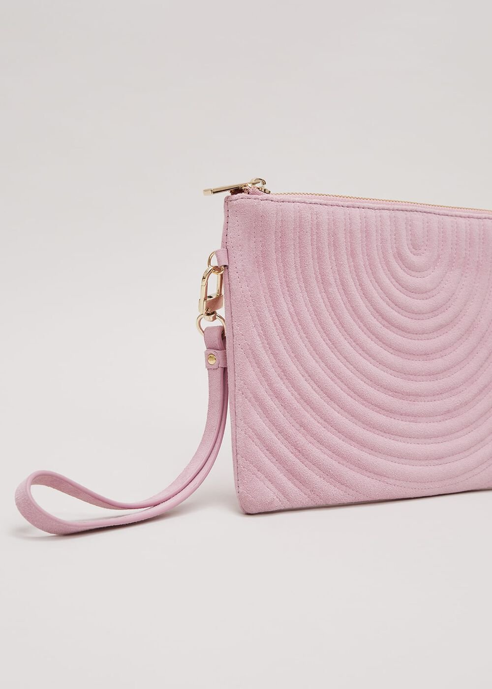 Stitch Detail Clutch Bag Pink