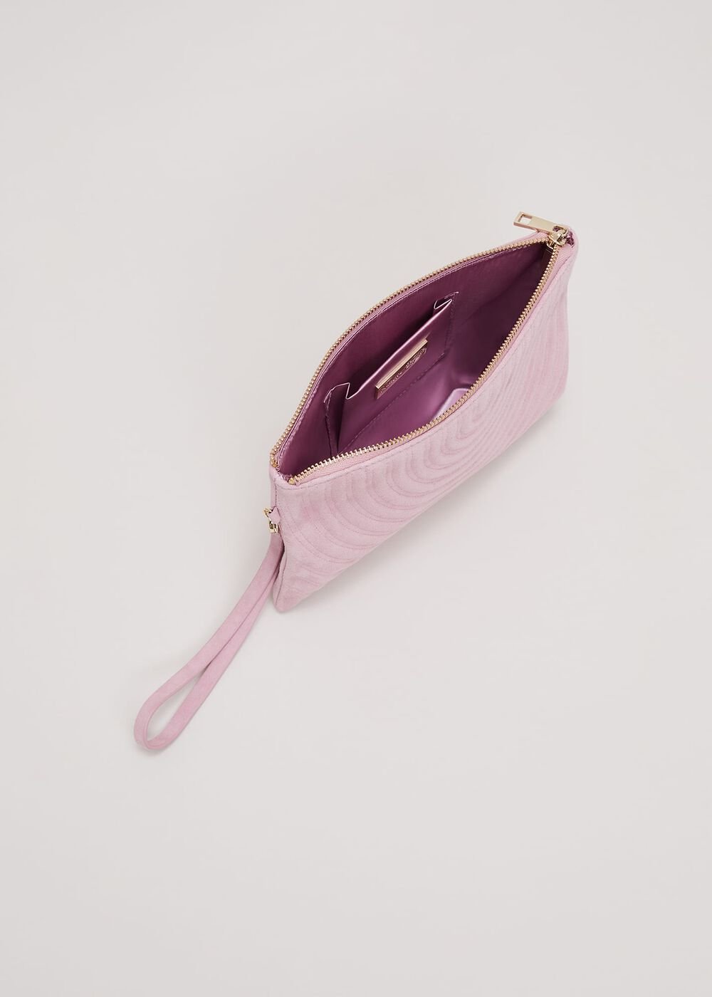 Stitch Detail Clutch Bag Pink