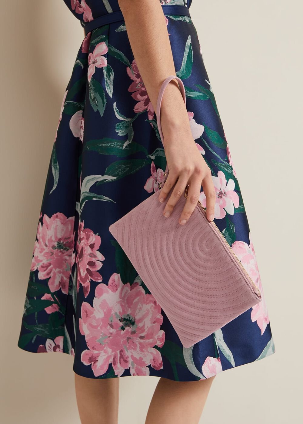 Stitch Detail Clutch Bag Pink