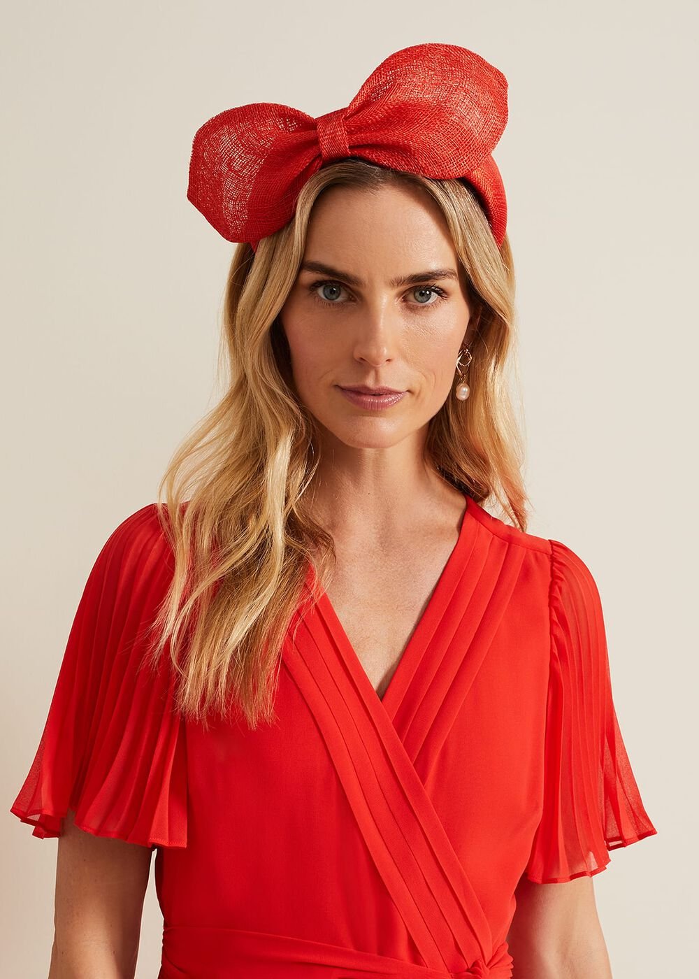 Padded Bow Headband Orange