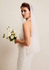 Short Double Tier Veil Ivory