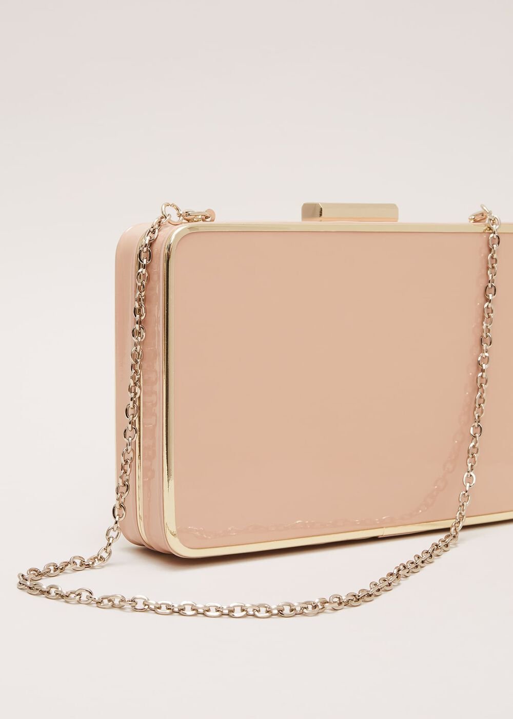 Patent Box Clutch Pale Pink