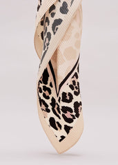 Leopard Pleated Scarf Brown