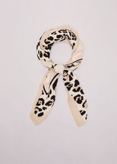 Leopard Pleated Scarf Brown