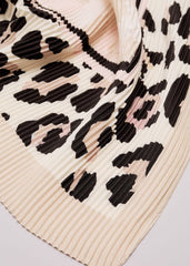 Leopard Pleated Scarf Brown