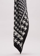 Houndstooth Pleated Scarf Black