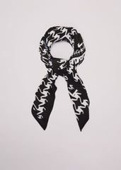 Houndstooth Pleated Scarf Black