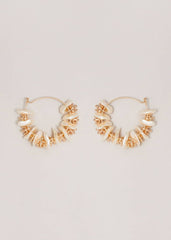 Pearl Detail Hoop Earrings Gold