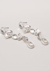 Stone Drop Earrings Silver