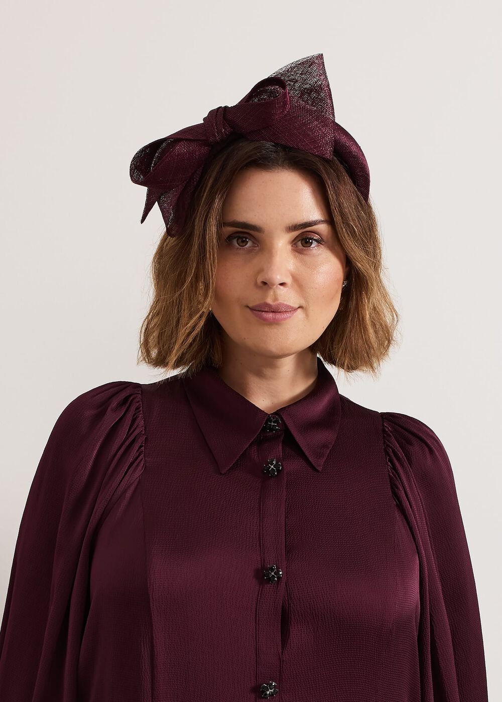 Purple Padded Bow Headband Purple