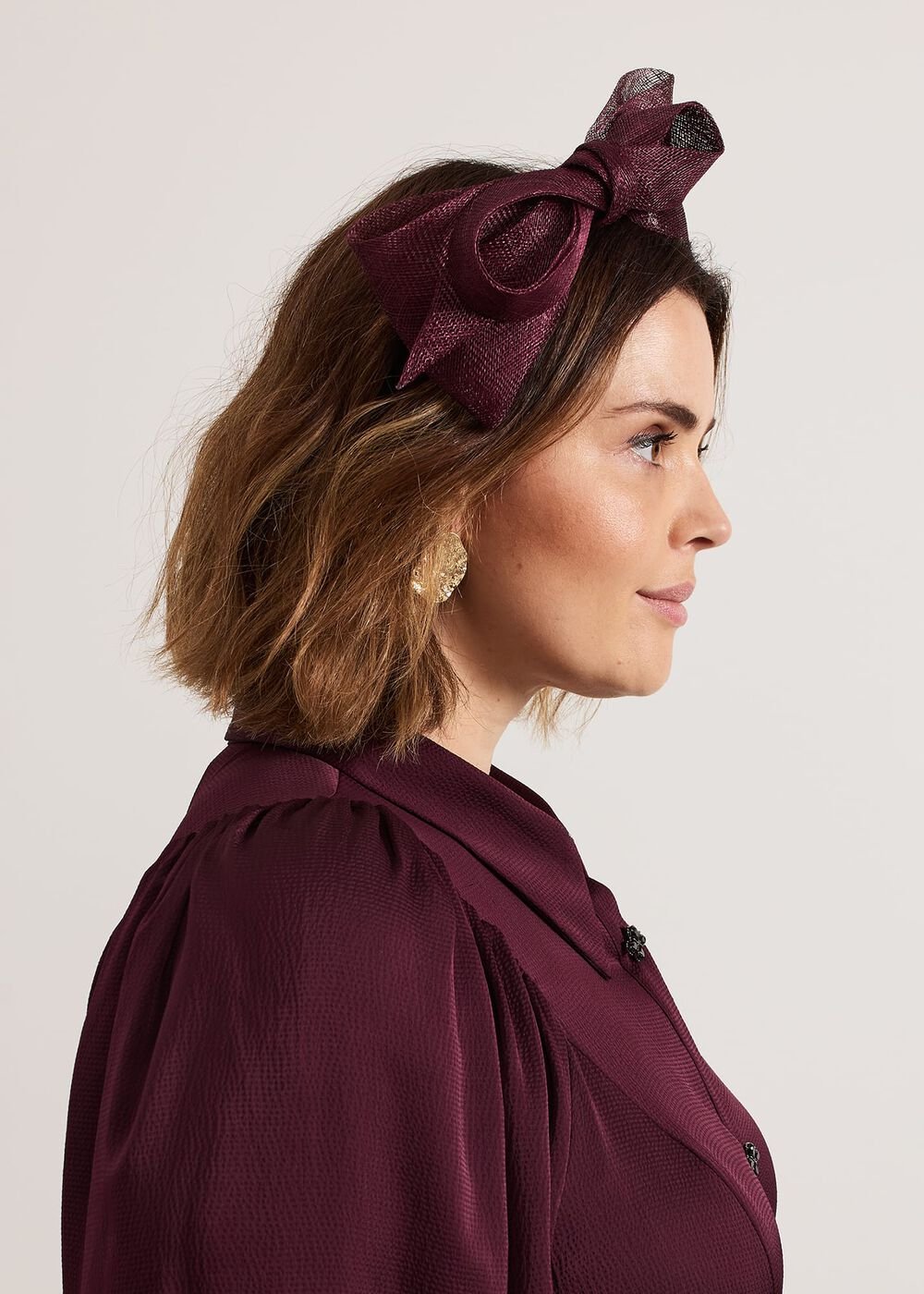 Purple Padded Bow Headband Purple