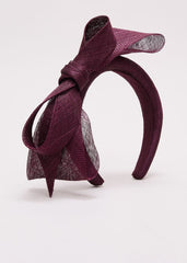 Purple Padded Bow Headband Purple