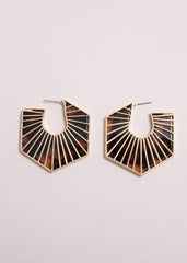 Tort Large Hoop Earrings Brown