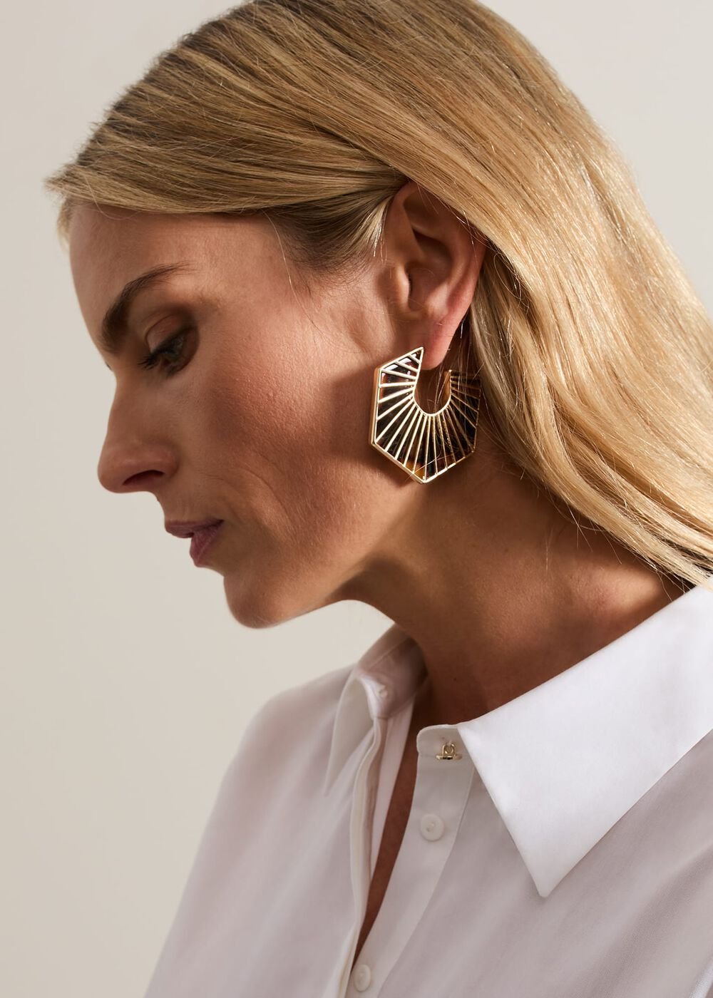 Tort Large Hoop Earrings Brown