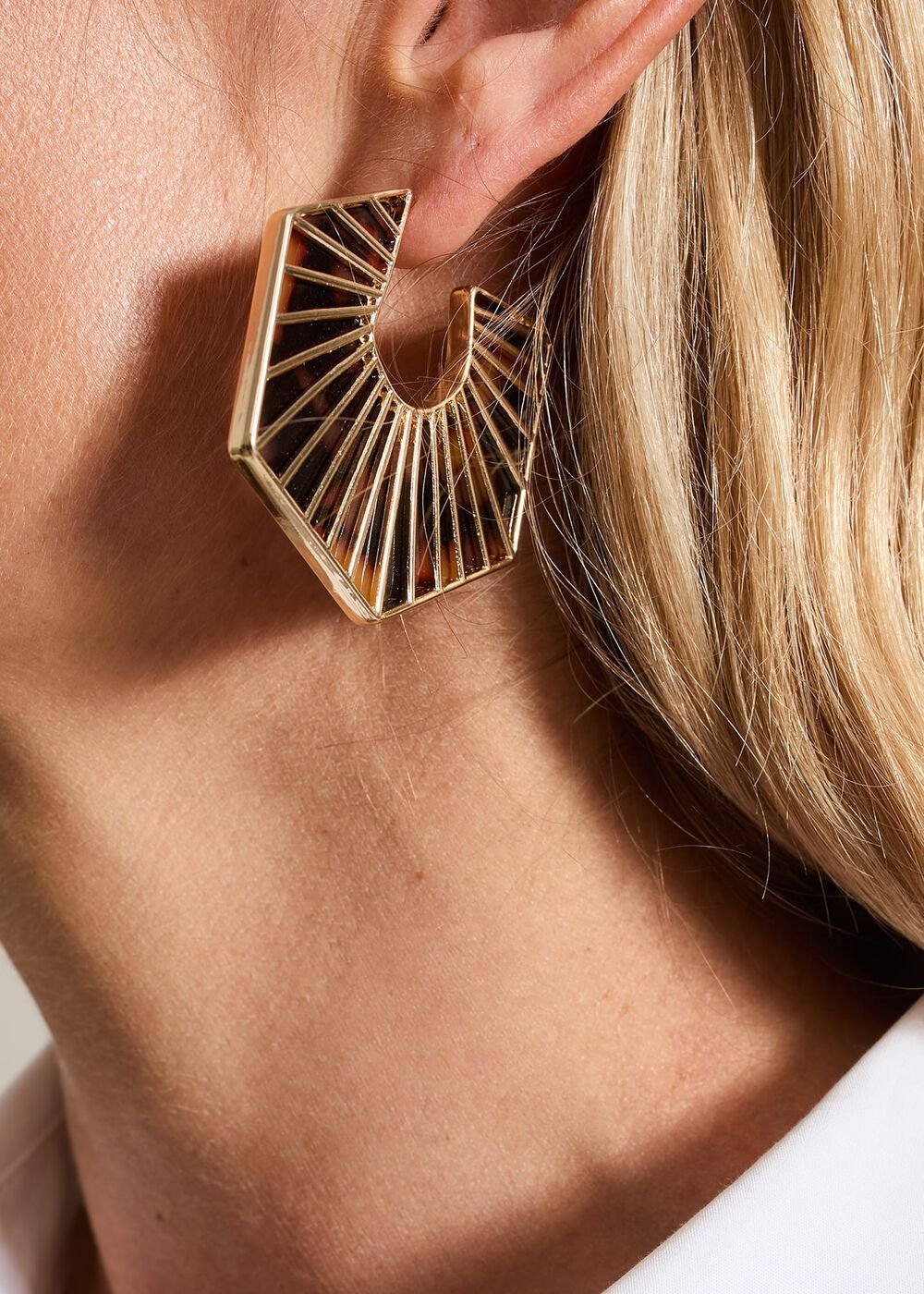 Tort Large Hoop Earrings Brown