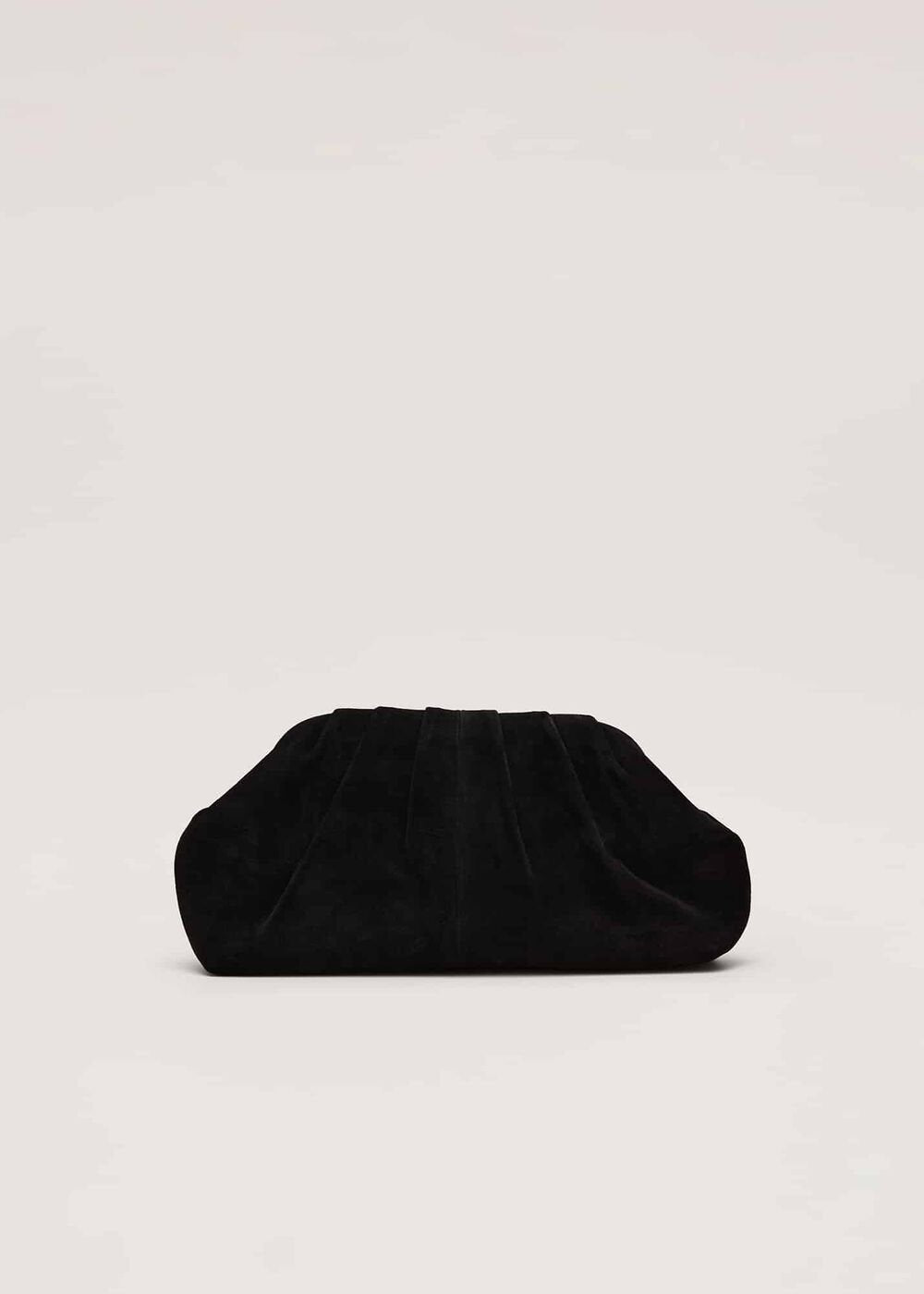 Black Suede Pouch Clutch Bag Black