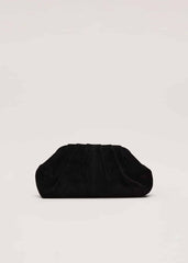 Black Suede Pouch Clutch Bag Black