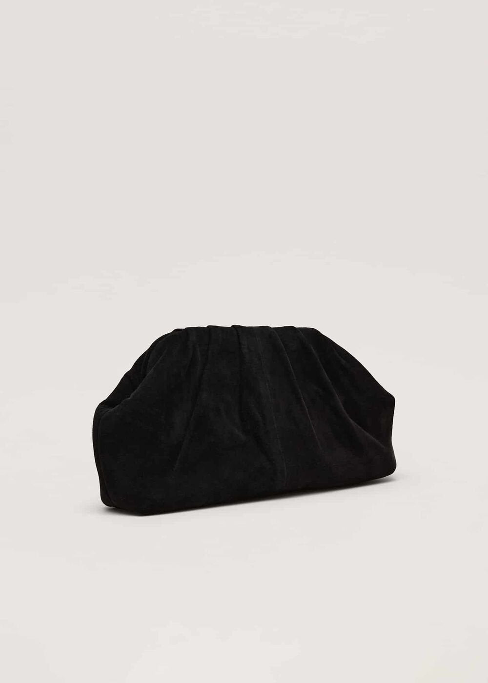 Black Suede Pouch Clutch Bag Black
