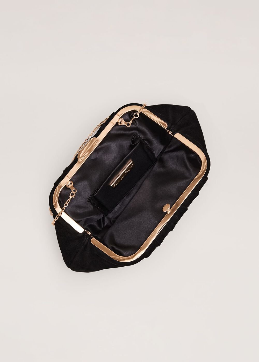 Black Suede Pouch Clutch Bag Black
