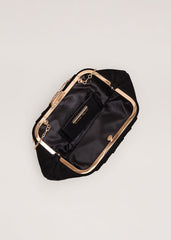 Black Suede Pouch Clutch Bag Black