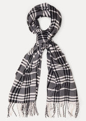 Checked Printed Scarf Black/Ivory