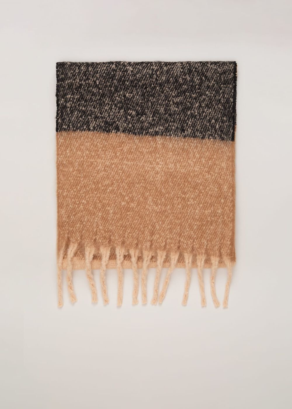 Oversized Stripe Brushed Scarf Black/Multi