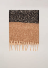 Oversized Stripe Brushed Scarf Black/Multi