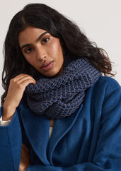 Blue Knitted Snood Blue