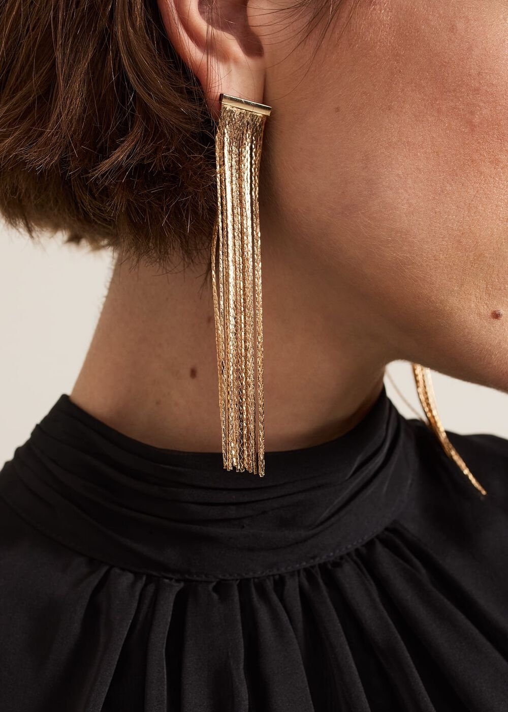 Gold Shoulder Duster Drop Earring Gold