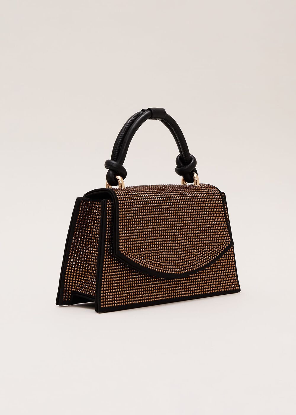 Gold Embellished Mini Tote Gold