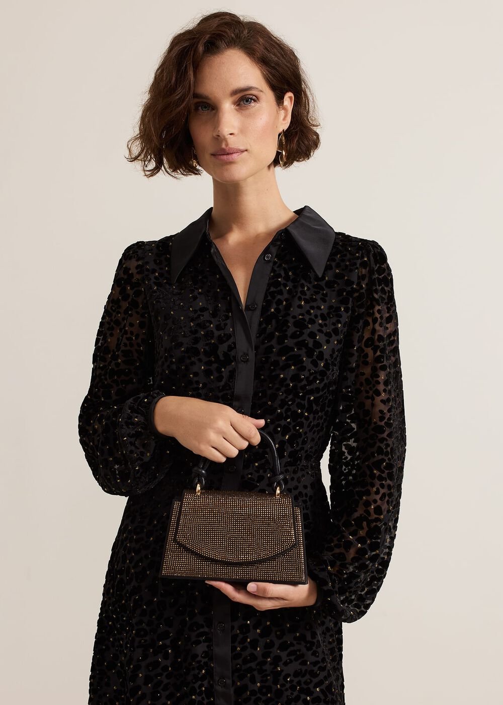 Gold Embellished Mini Tote Gold