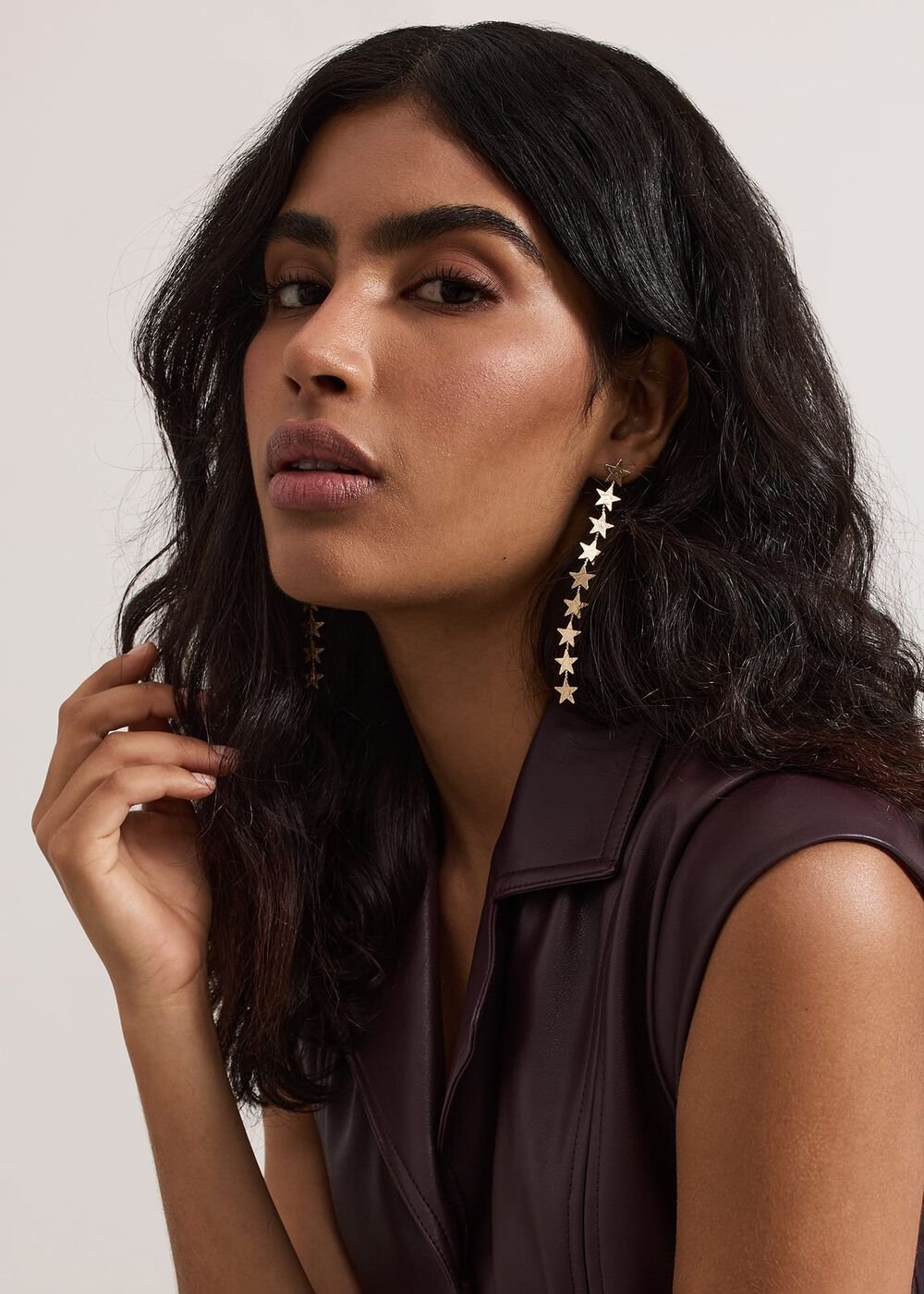 Gold Star Drop Earring Gold